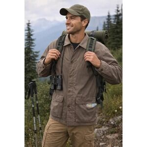 Bachrach Men's Size Large Khaki Tan Safari Field Jacket With Lining Vintage EUC